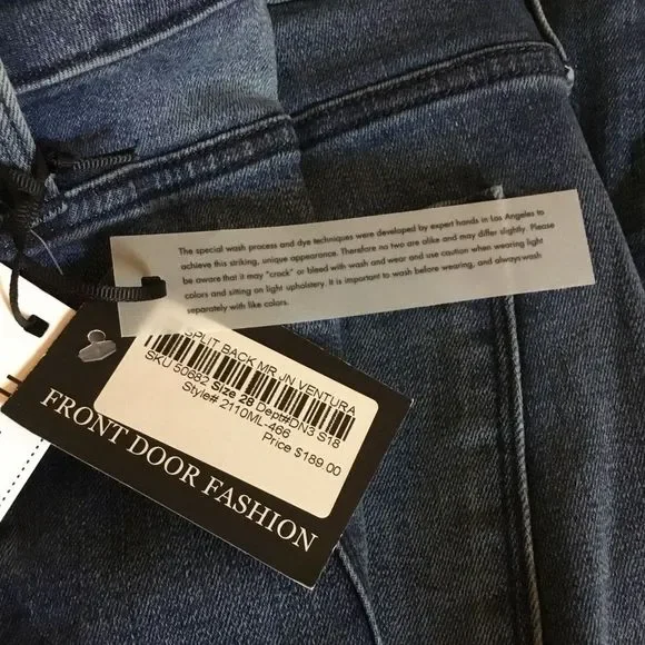 NWT $189 PARKER SMITH | Whiskered Faded Split Calf Jeans - Picture 14 of 16